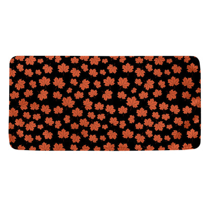Orange Maple Leaves Pattern Print Towel