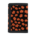 Orange Maple Leaves Pattern Print Trifold Wallet