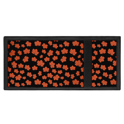 Orange Maple Leaves Pattern Print Trifold Wallet