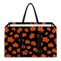 Orange Maple Leaves Pattern Print Utility Tote Bag