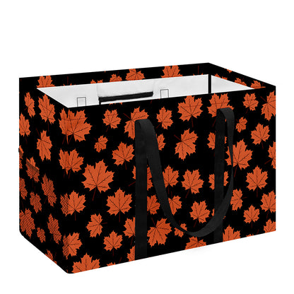 Orange Maple Leaves Pattern Print Utility Tote Bag