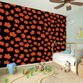 Orange Maple Leaves Pattern Print Wall Sticker