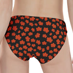 Orange Maple Leaves Pattern Print Women's Panties