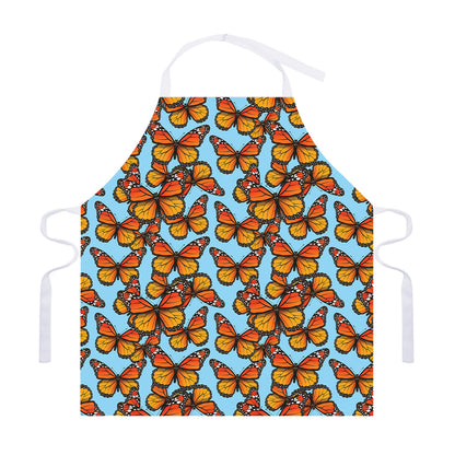 Orange Monarch Butterflies Pattern Print Adjustable Apron