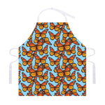 Orange Monarch Butterflies Pattern Print Adjustable Apron