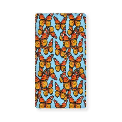 Orange Monarch Butterflies Pattern Print Baby Crib Sheet