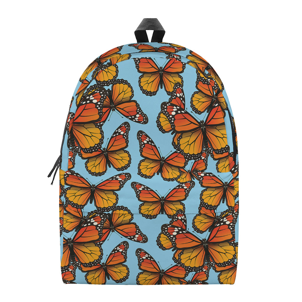 Orange Monarch Butterflies Pattern Print Backpack