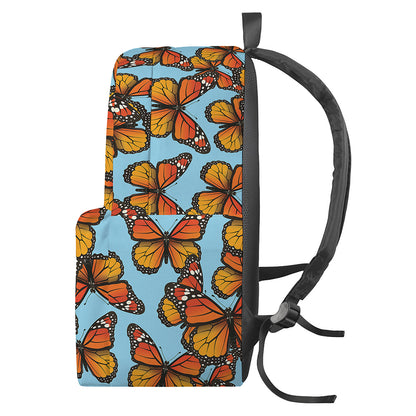 Orange Monarch Butterflies Pattern Print Backpack