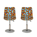Orange Monarch Butterflies Pattern Print Bar Stool Covers