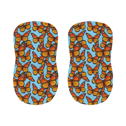 Orange Monarch Butterflies Pattern Print Bar Stool Covers