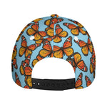 Orange Monarch Butterflies Pattern Print Baseball Cap