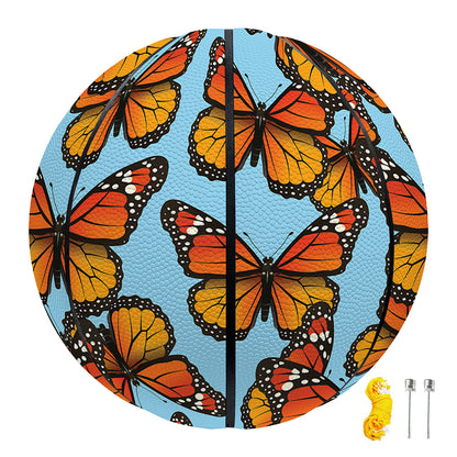 Orange Monarch Butterflies Pattern Print Basketball