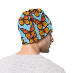 Orange Monarch Butterflies Pattern Print Beanie