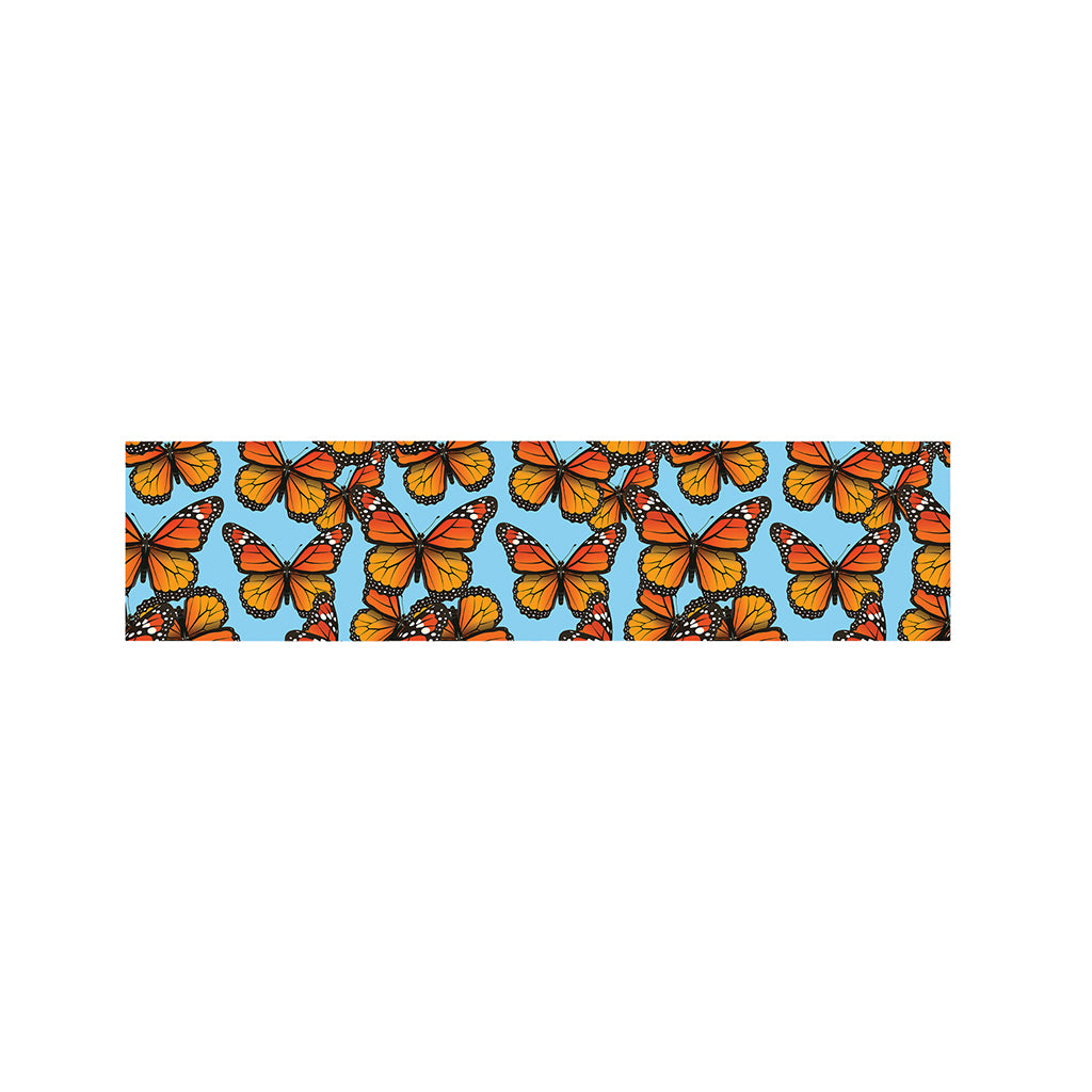 Orange Monarch Butterflies Pattern Print Bed Runner