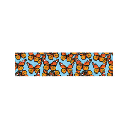 Orange Monarch Butterflies Pattern Print Bed Runner