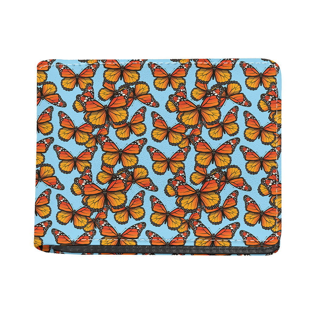Orange Monarch Butterflies Pattern Print Bifold Wallet