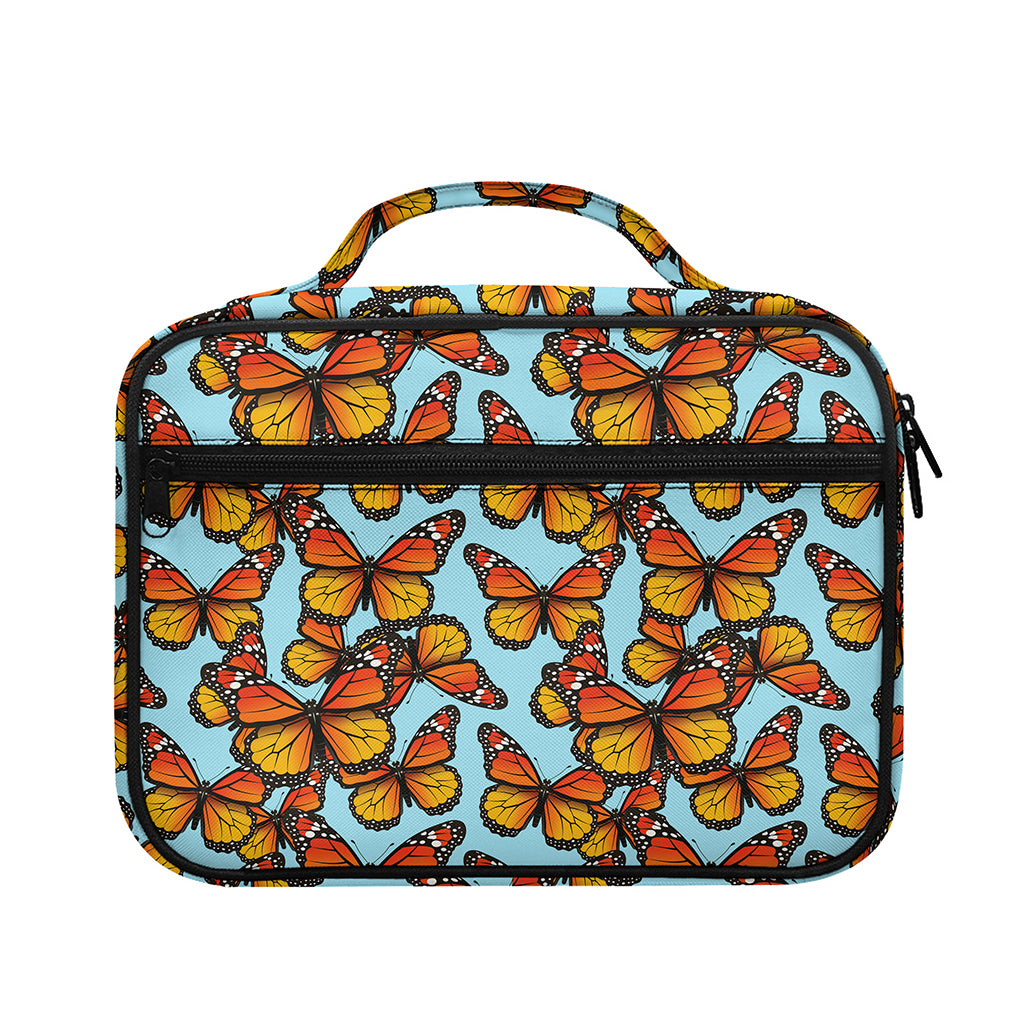 Orange Monarch Butterflies Pattern Print Briefcase Bible Bag