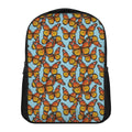Orange Monarch Butterflies Pattern Print Casual Backpack