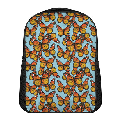 Orange Monarch Butterflies Pattern Print Casual Backpack