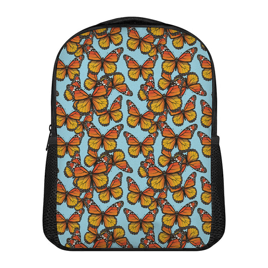 Orange Monarch Butterflies Pattern Print Casual Backpack