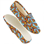 Orange Monarch Butterflies Pattern Print Casual Shoes