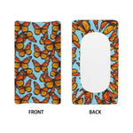 Orange Monarch Butterflies Pattern Print Changing Pad Cover