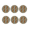 Orange Monarch Butterflies Pattern Print Coaster Set