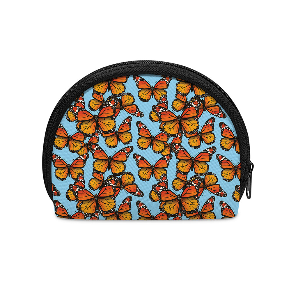 Orange Monarch Butterflies Pattern Print Coin Purse