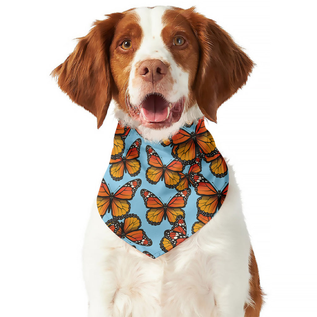 Orange Monarch Butterflies Pattern Print Dog Bandana