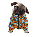 Orange Monarch Butterflies Pattern Print Dog Zip Up Jacket