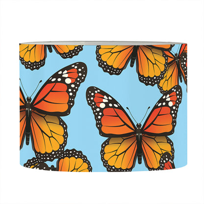 Orange Monarch Butterflies Pattern Print Drum Lamp Shade