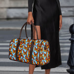 Orange Monarch Butterflies Pattern Print Duffle Bag
