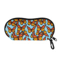 Orange Monarch Butterflies Pattern Print Glasses Case