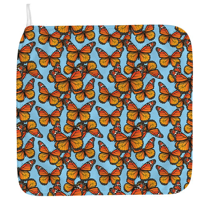 Orange Monarch Butterflies Pattern Print Hand Towel