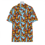 Orange Monarch Butterflies Pattern Print Hawaiian Shirt