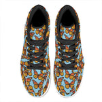 Orange Monarch Butterflies Pattern Print High Top Leather Sneakers