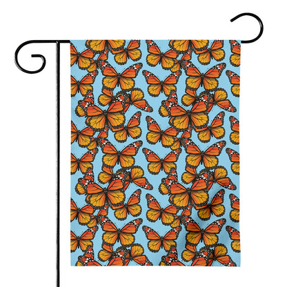 Orange Monarch Butterflies Pattern Print House Flag