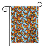 Orange Monarch Butterflies Pattern Print House Flag