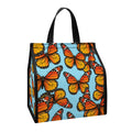 Orange Monarch Butterflies Pattern Print Insulated Lunch Tote