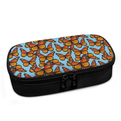 Orange Monarch Butterflies Pattern Print Insulin Cooler Travel Case