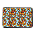 Orange Monarch Butterflies Pattern Print Kitchen Mat
