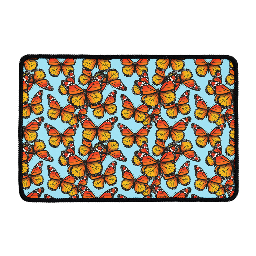 Orange Monarch Butterflies Pattern Print Kitchen Mat