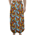 Orange Monarch Butterflies Pattern Print Lantern Pants