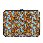 Orange Monarch Butterflies Pattern Print Laptop Sleeve