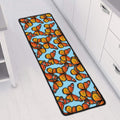 Orange Monarch Butterflies Pattern Print Long Kitchen Mat