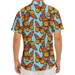 Orange Monarch Butterflies Pattern Print Men's Deep V-Neck Shirt
