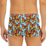 Orange Monarch Butterflies Pattern Print Men's Short Boxer Briefs