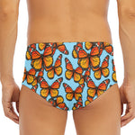 Orange Monarch Butterflies Pattern Print Men's Triangle Swim Briefs