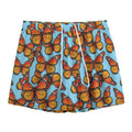 Orange Monarch Butterflies Pattern Print Mesh Shorts