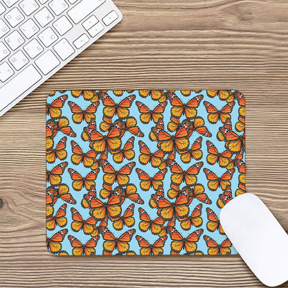 Orange Monarch Butterflies Pattern Print Mouse Pad